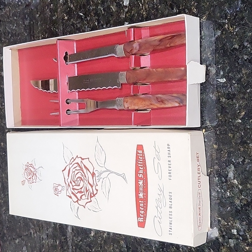 Vintage Regent Sheffield Cutlery Set Guaranteed Forever Sharp Stainless Steel